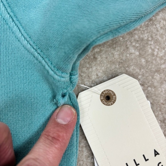 Billabong Hula Bluebird Turquoise Half Zip Fleece Pullover Sweatshirt Medium NWT - Picture 4 of 9